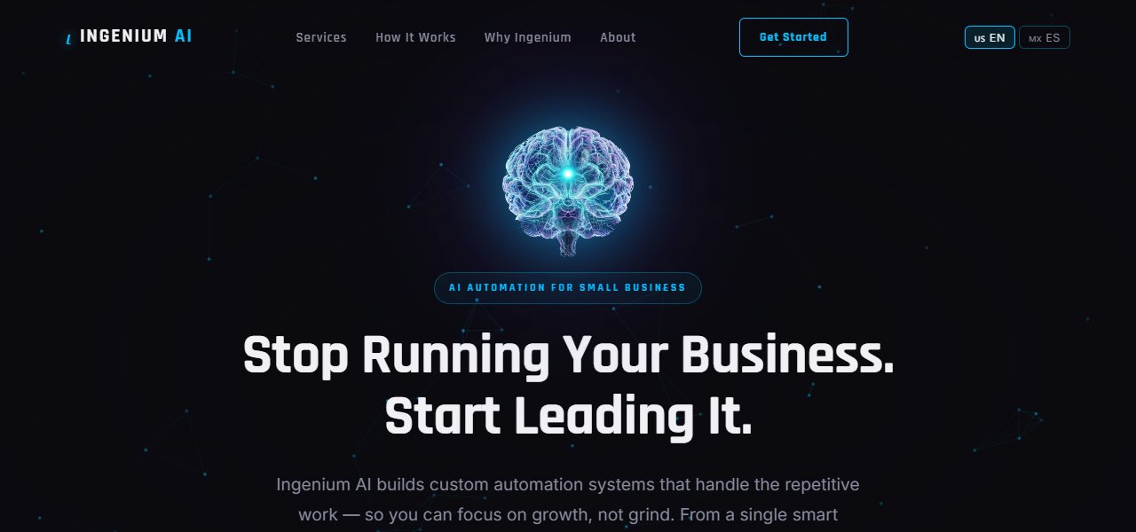 Ingenium AI website preview