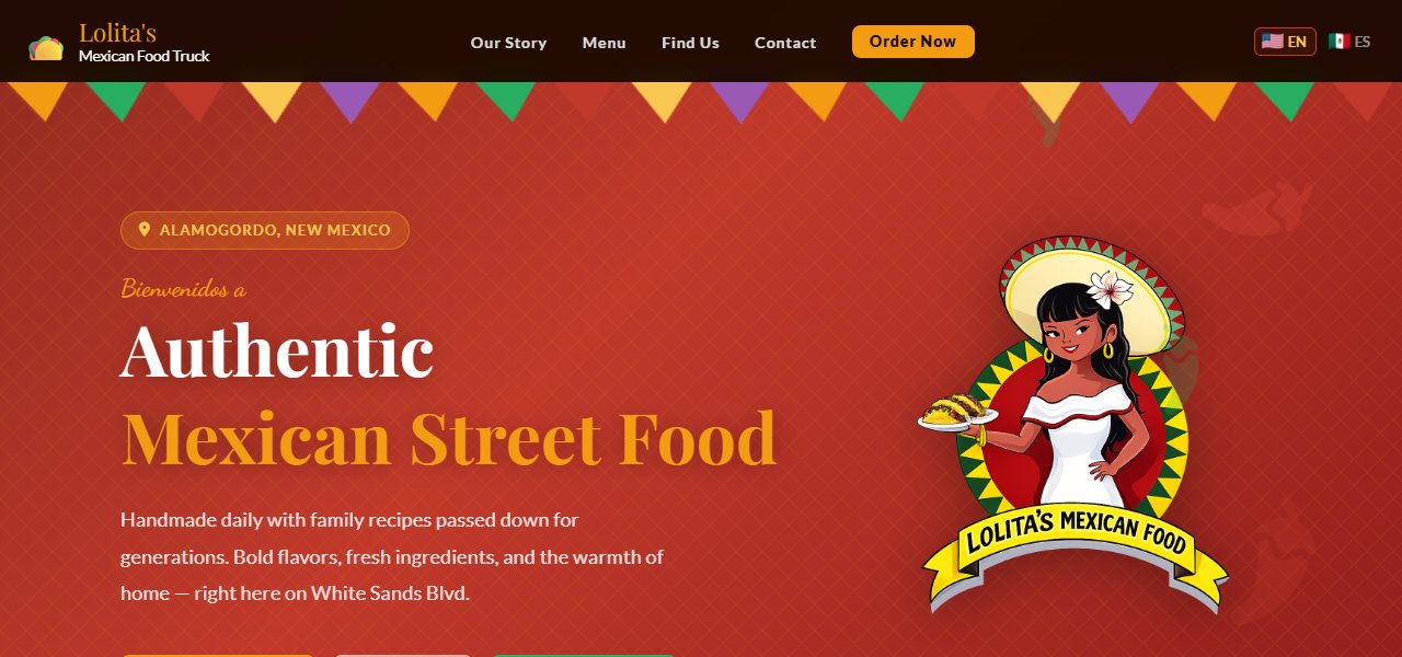 Lolita's Mexican Food Truck website preview